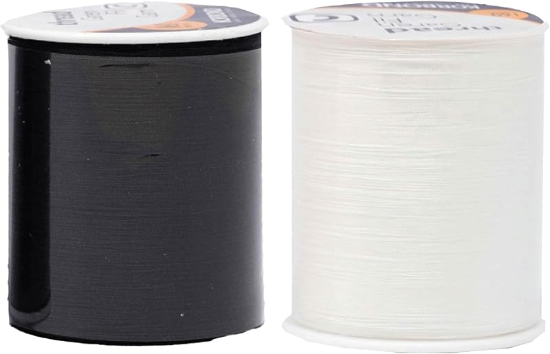 KORBOND Black and White Sewing Thread Set 320m Polyester Spool