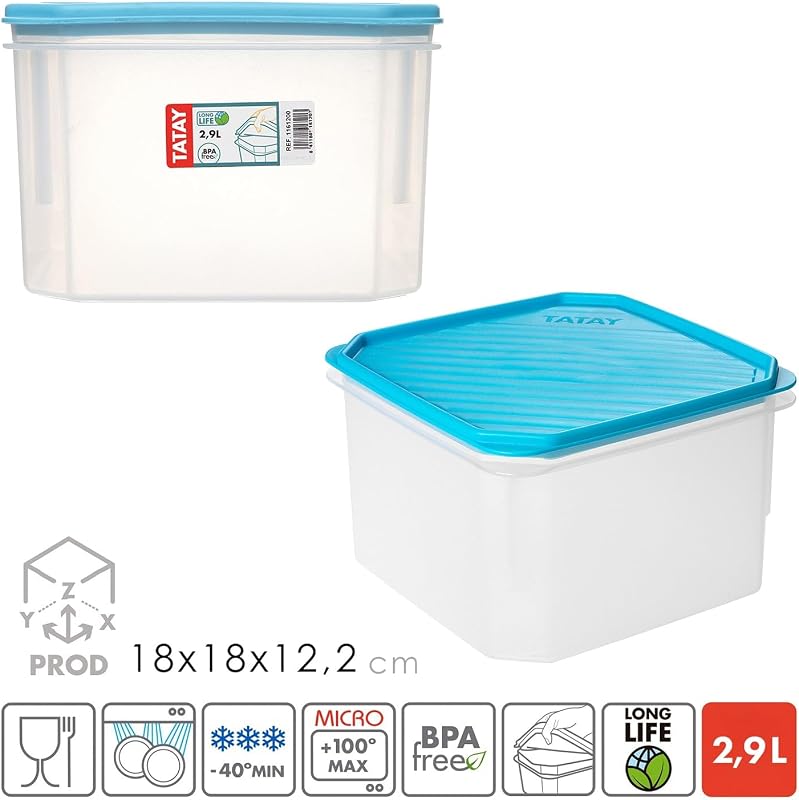 Tupper Hermético Top Flex 18,5x18,5x12,2 cm Plástico Libre de BPA