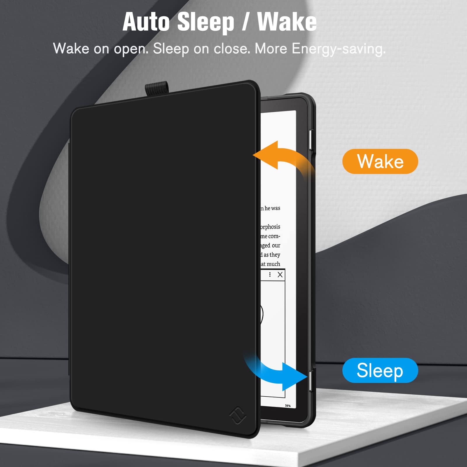 Fintie Hybrid Case for Kindle Scribe (2024/2022 Release) - Slim Shockproof Cover Transparent Back Shell with Pencil Holder Auto Sleep/Wake for 10.2