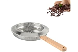 Coffee Roasting Tool, Stainless Steel Coffee Roaster with Wooden Handle, Home Kitchen Baking Tool