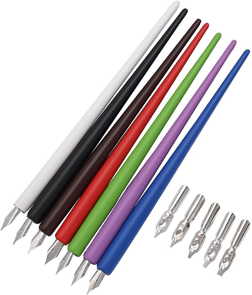 SIPLIV Professional Manga Gothic Pen Dip Pen Calligraphy Drawing Pen Kit, 7 Pen Holders Handles, 12 Nibs (7 Fountain Pen Nib - Image 3