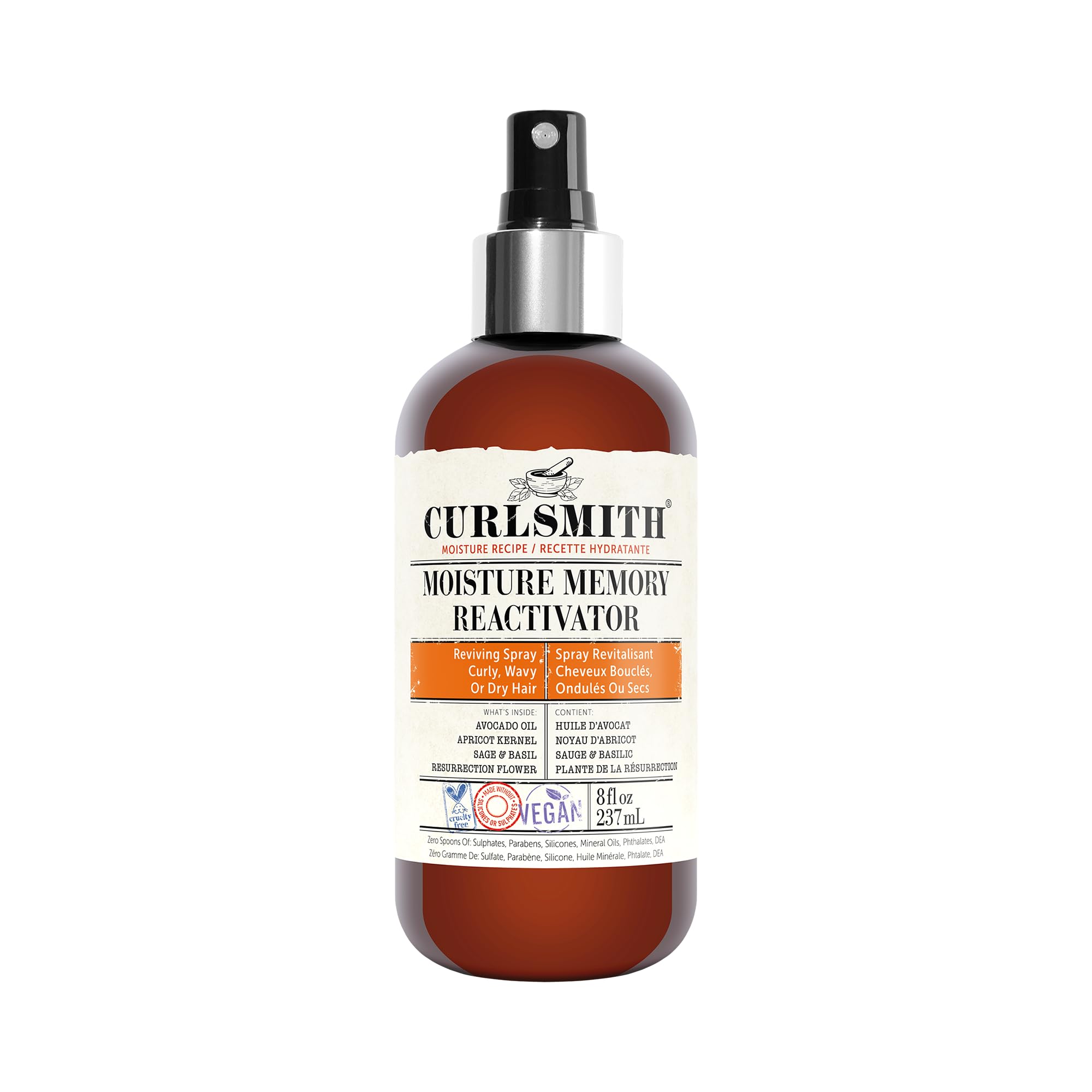 CURLSMITH - Moisture Memory Reactivator - Vegan Refresher Leave In Conditioner for Wavy, Curly and Coily Hair (237ml)