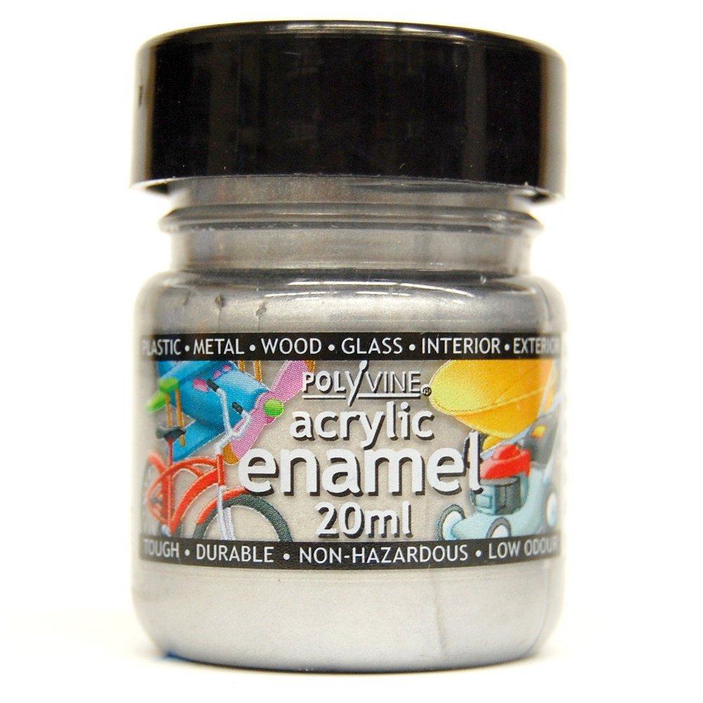 Polyvine 729870011090 20ml acrylic enamel paint Mettalic Silver