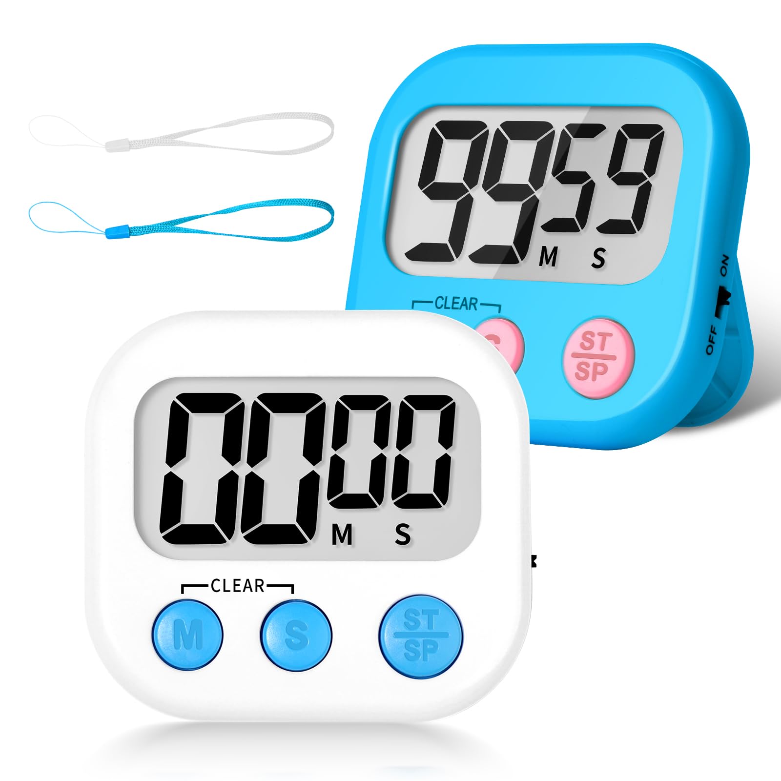 Photo 1 of *ONLY 1* ZILLEEN Classroom Timer for Kids Teachers 2 Pack Digital Timers, Blue & White