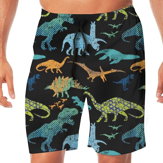 Amazon Co Jp メンズ 水着 各種類 恐竜 かわいい ショート ハーフパンツ サーフパンツ 海水パンツ ボードショーツ 水陸両用 吸汗速乾 人気 服 ファッション小物