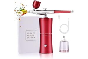 Cenoz Airbrush Kit, Airbrush Blush Makeup Kit, Nail Airbrush Machine, Tattoo Gun, Portable Cordless Airbrush Kit for Model Painting, Nail Art, Makeup, Tattoo, Barber, Cake Decorating