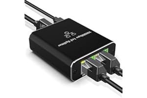 Kssvzz Ethernet Splitter 1 in 2 Out, 1000Mbps Internet Splitter Plug and Play, High Speed Gigabit RJ45 Network LAN Splitter A
