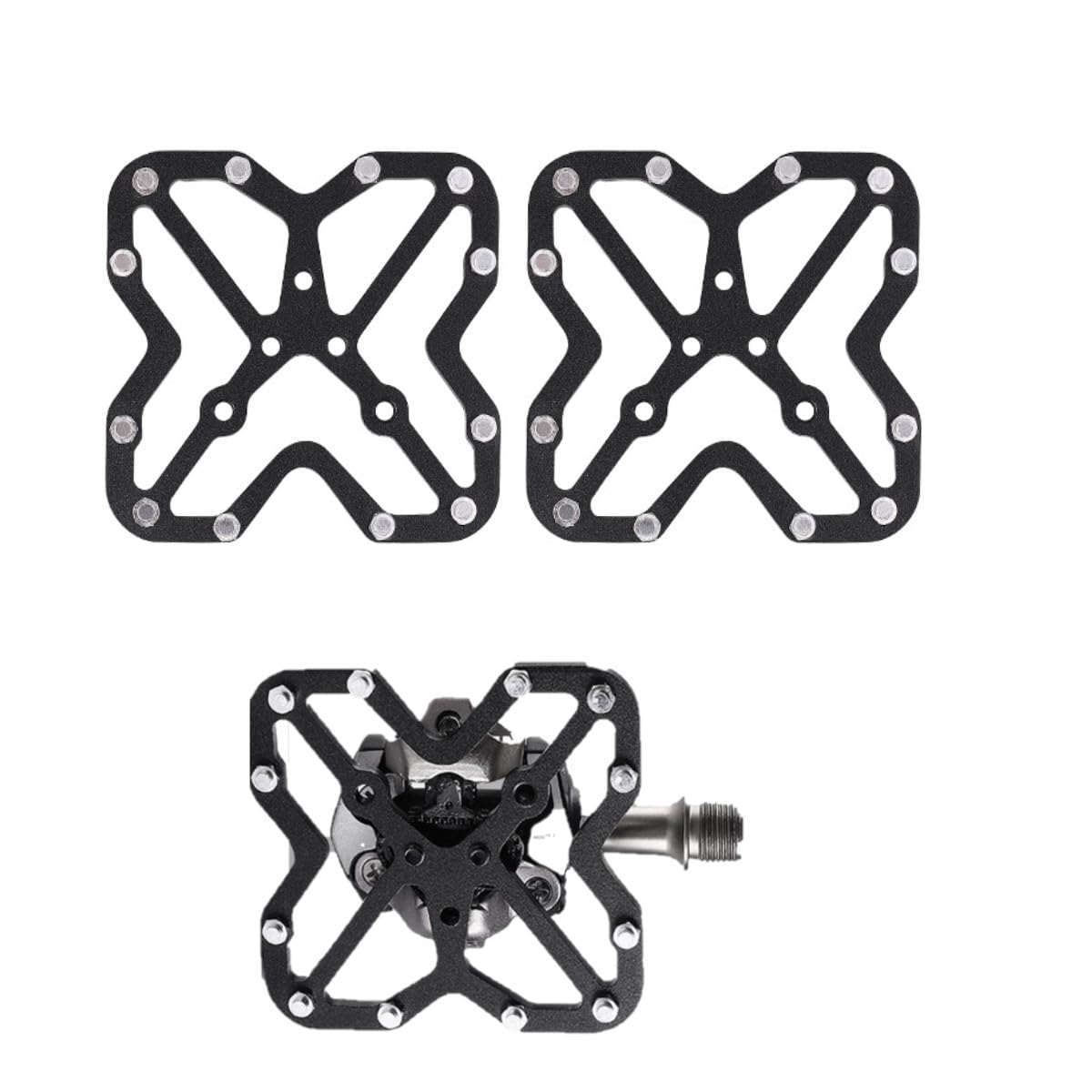HOUSON bicycle pedal, aluminum alloy pedal attachment adapter anti-slip shoe plates for road bike, mountain bike