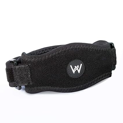 Wellb4 Epicondylitis Spange, Medizinische Tennisarm Manschette inkl. E-Book, Unisize, Schwarz