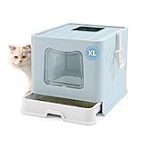 Bolux Foldable Cat Litter Box with Lid, Extra Large