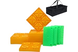GarfatolRv RV Leveling Blocks with Glow in The Dark Ramp Heavy Duty Camper Leveling Blocks Ideal for Stabilizing and Leveling Your Rigs-10 Pack(Yellow + Green Ramp)