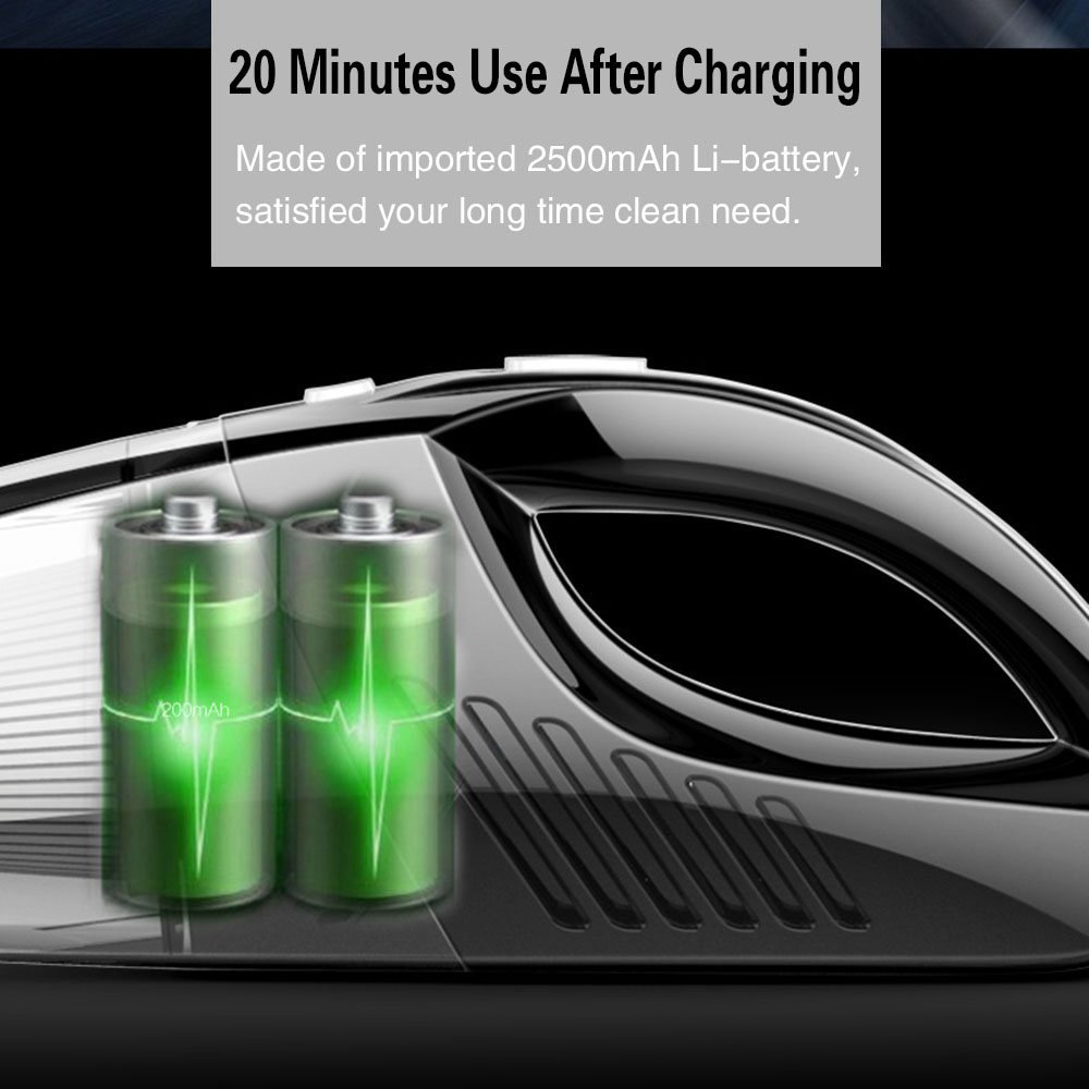 Wivarra Aspirateur à Main Aspirateur Sans Fil Rechargeable Batterie 2500mAh 120W Charge Rapide avec une Puissante Aspiration Nettoyage Humide et Sec pour Maison Voiture