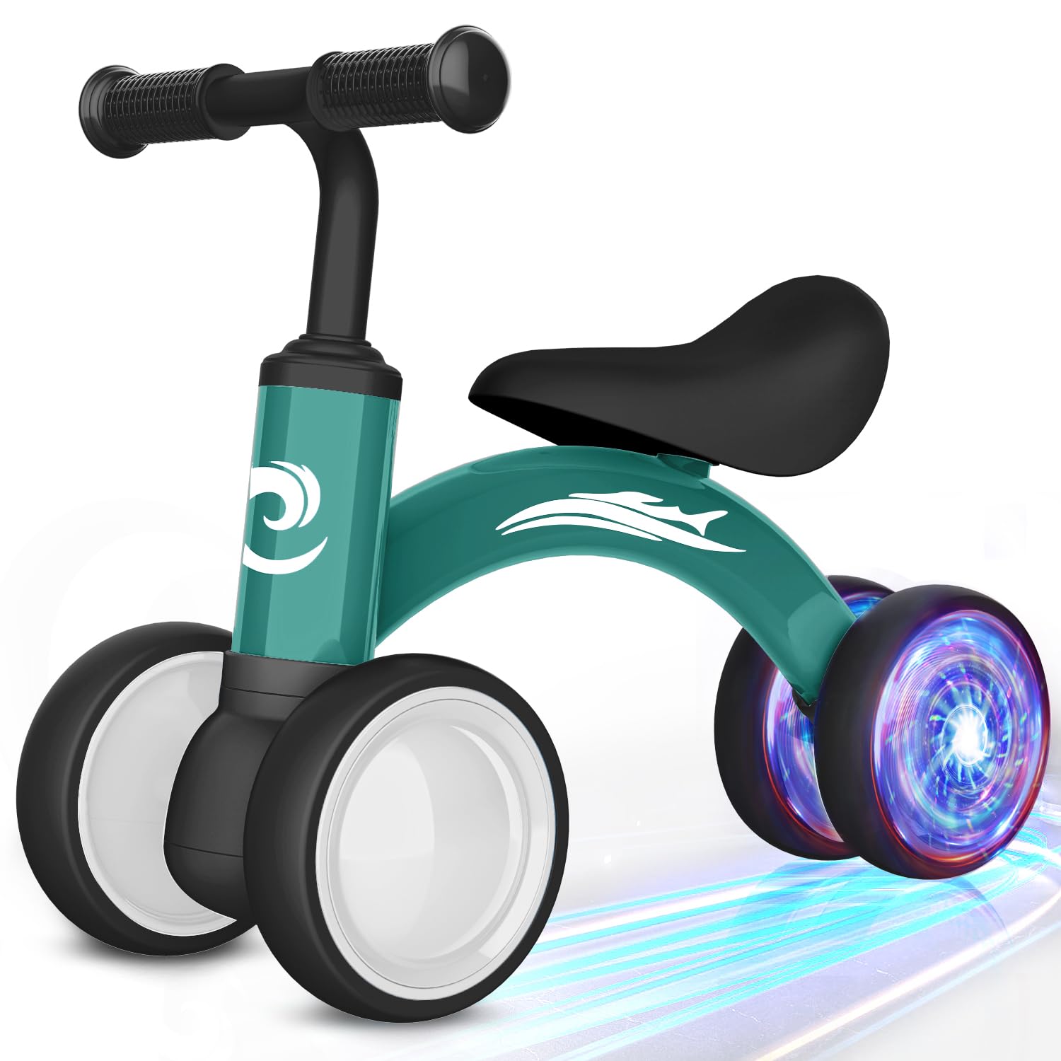 Colorful Lighting Baby Balance Bike Toys for 1 Year Old Boy Girl Gifts, 10-36 Month Toddler Balance Bike, No Pedal 4 Silence Wheels & Soft Seat First Riding on Toys, 1st Birthday Gifts