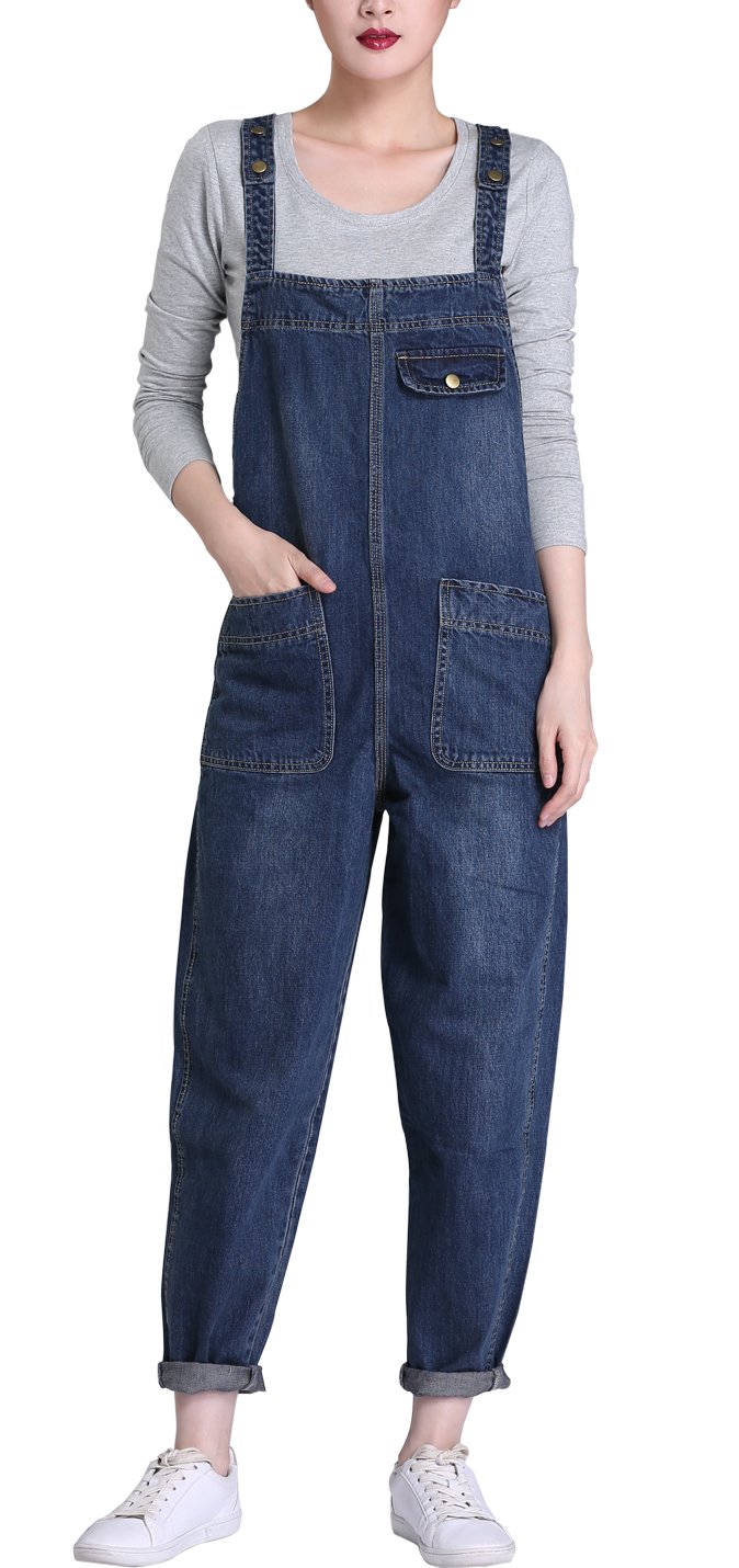 womens baggy denim overalls