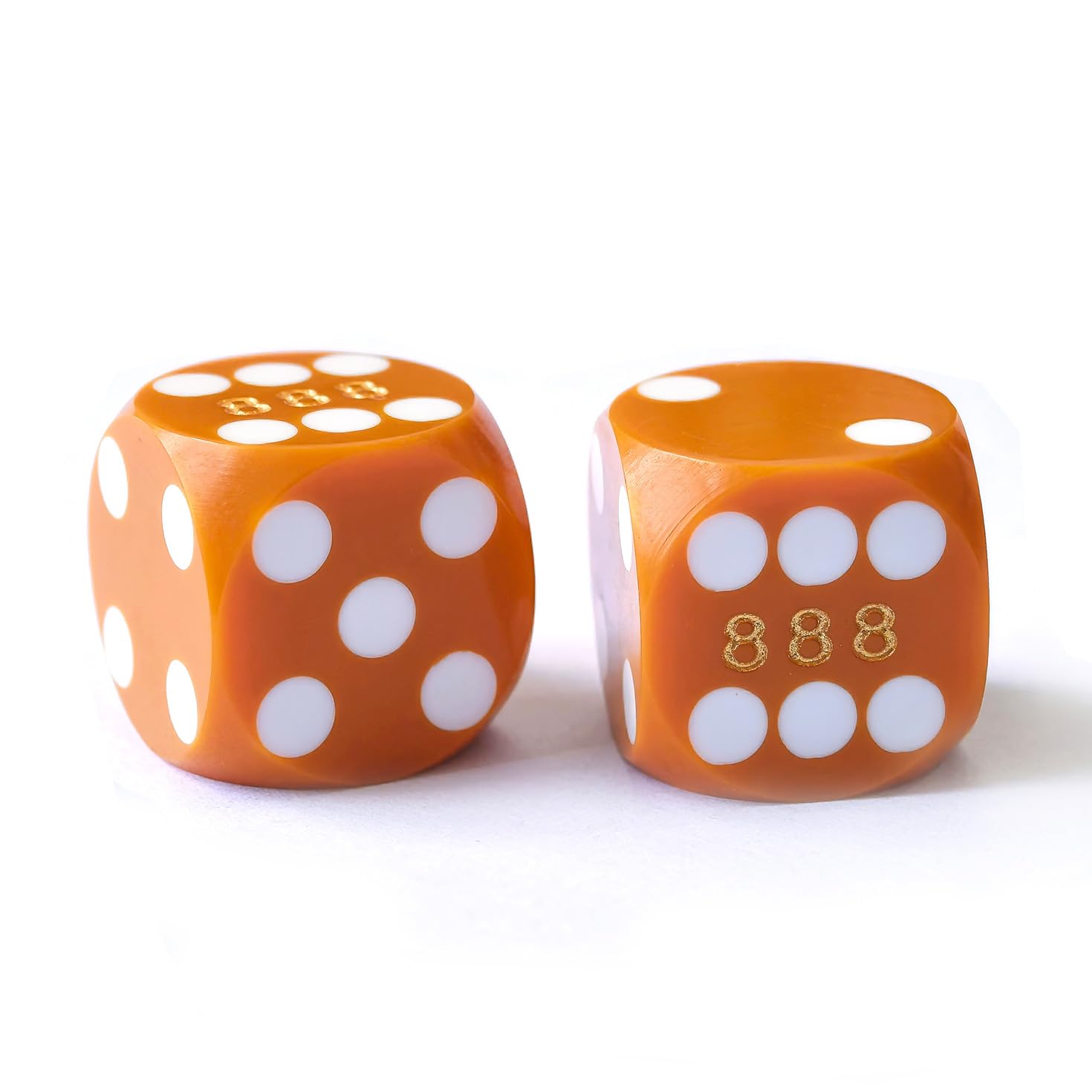 Bescon Colorful Solid Professional Precision Dice Round Corner 9/16" (14.3mm), Solid Colors Precision Backgammon Dice 14.3MM(Solid Golden Brown)