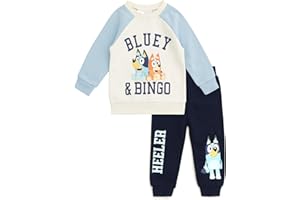 Bluey Fleece Sweatshirt and Jogger Pants Outfit Set Infant to Big Kid Sizes (12 Months - 14-16)
