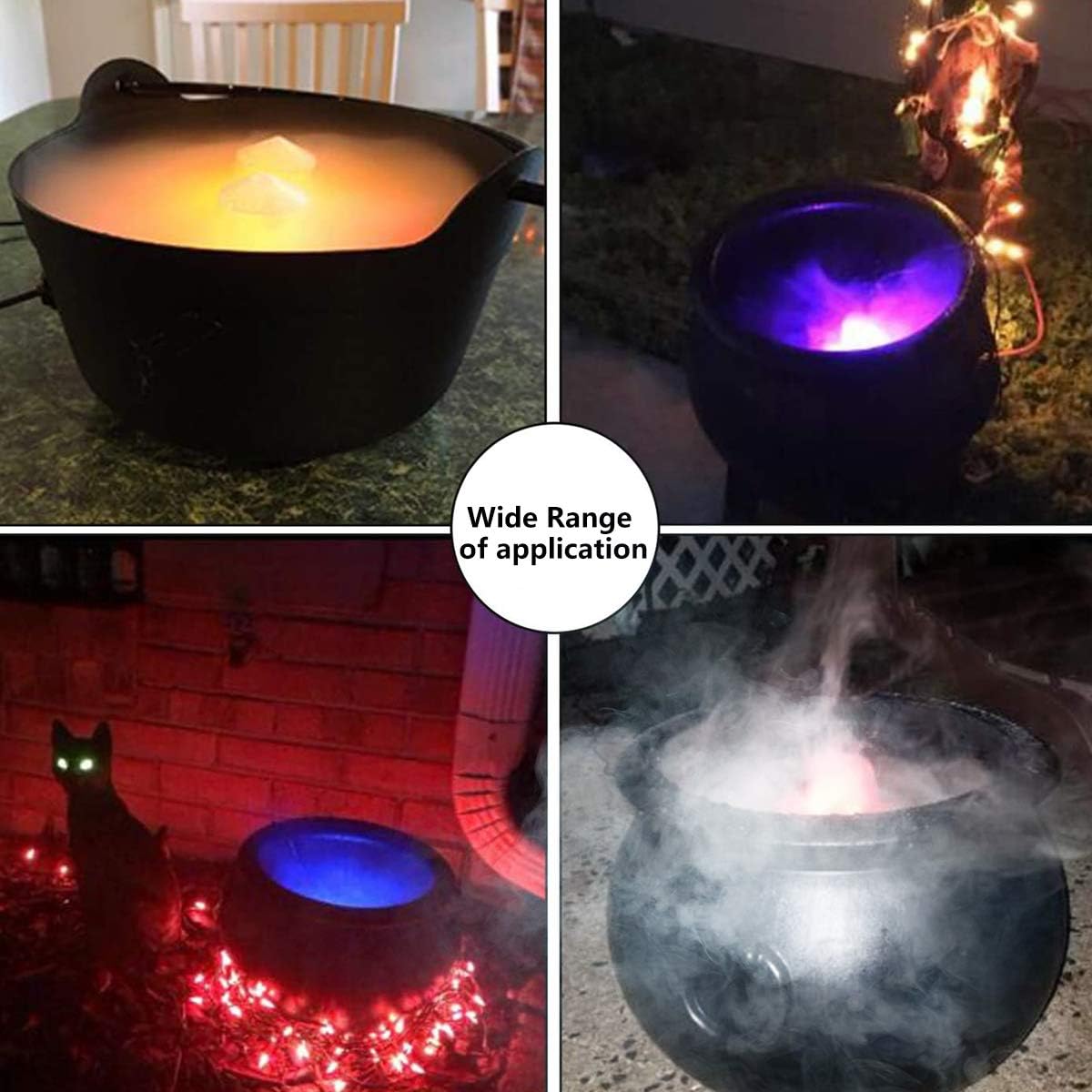 Halloween Party Mist Maker,Ultrasonic Mist Maker Fogger with Waterproof Frame 12 LED Red Yellow and Blue Light Flashes: Home & Kitchen