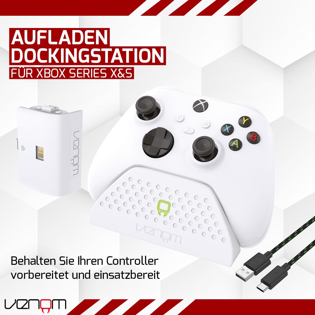 Venom Ladestation mit wiederaufladbarem Akku – Weiß (Xbox Series X & S/Xbox One) 2