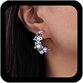 Erimberate Bohemian Star Pearl Stud Earrings Gold Hollow Star Earrings Round Pearl Earrings Minimalist Star Circle Hoop Earrings Jewelry for Women