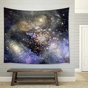 Star Field in Space, a Nebulae and a Gas Congestion - Fabric Wall Tapestry Home Decor - 51x60 inches