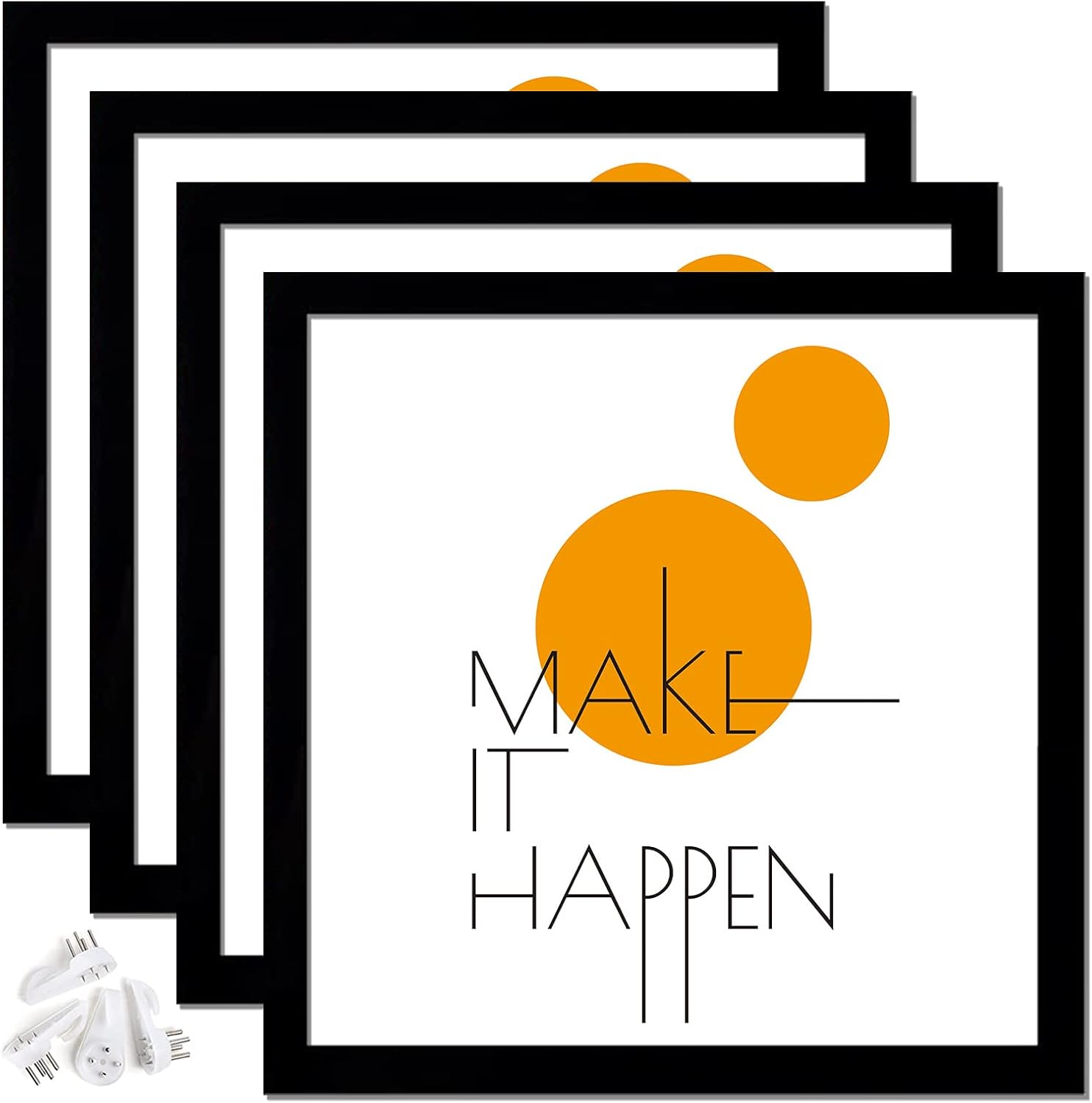 Photo Albums, Frames & Accessories - ijuerybai 20x20 Picture Frame Set of 4, Black 20 x 20 Frame High Transparent Wall Gallery Poster Canvas Photo Frames for 20 by 20 inches