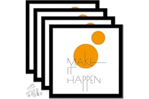 ijuerybai 20x20 Picture Frame Set of 4, Black 20 x 20 Frame High Transparent Wall Gallery Poster Canvas Photo Frames for 20 by 20 inches