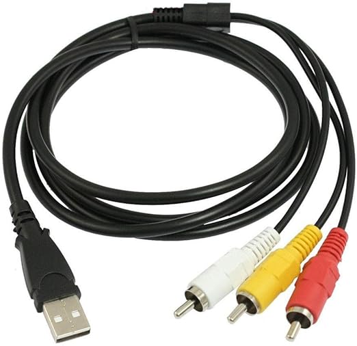 3 RCA to USB Aux Audio/Video AV Camcorder Adapter Converter Cable Cord Link RBB for