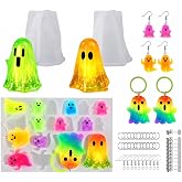 LET'S RESIN Ghost Shape Resin Earring Molds, Silicone Molds for Epoxy Resin | with Earring Accessories, Jump Rings, Epoxy Resin Molds for DIY Keychain, Halloween Decoration, Gifts