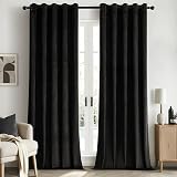 Woaboy Velvet Curtains 66x90 Two Panels Blush Pink Room Darkening 70-85%