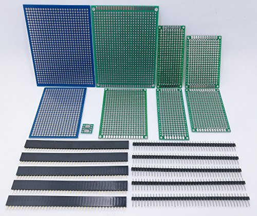 Interstellar Electronic Components Assortment Kit, Grab Bag, Resistors, Polyester Capacitors, LED, PCB, Diodes, Transistors, IC, 2000 pcs