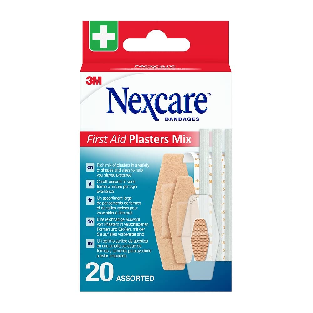 Nexcare First Aid Plasters Mix, Assorted, 20/Pack
