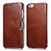 iPhone 6s / 6 Case, Benuo [Vintage Series] [Genuine Leather] Folio Flip Corrected Grain Leather Case [Ultra Slim] with Magnetic Closure for iPhone 6 / iPhone 6s 4.7 inch (Retro Brown)