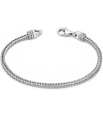 Amazon.com: Wellme Sterling Silver 3.5mm Herringbone Bracelet, 7