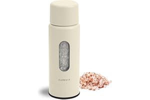 Aurevit Manual Salt Grinder, Single Salt Mill with Ceramic Grinding Core, External Adjustable Coarseness, Refillable, Durable