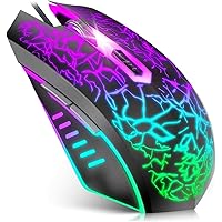 VersionTECH. Gaming Mouse, Souris Ergonomic Wired Gaming Mice with 7 Colors LED Backlight, 4 DPI Settings Up to 3600 DPI…