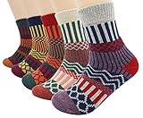 Women's Lady's 5 Pack Multicolor Winter Warm Socks