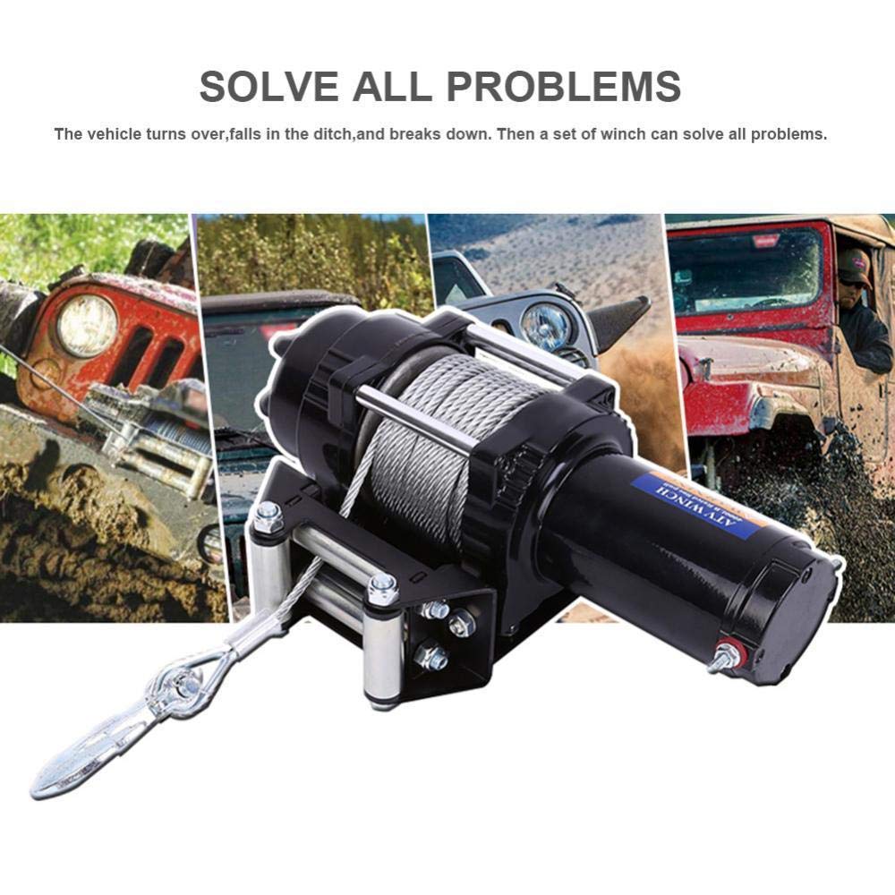 Verricello Elettrico 12V 2000 Lbs Con Telecomando Wireless - Argano/Paranco Per Traino, Sollevamento - Foto 8