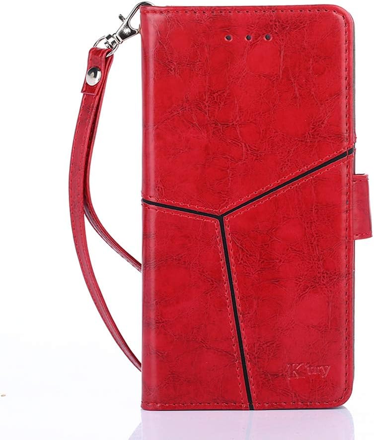 Galaxy A9 2018 Case, YEEGG Flip Cover Leather, Phone Wallet Case for Samsung Galaxy A9 2018(6.3inch) (Red)