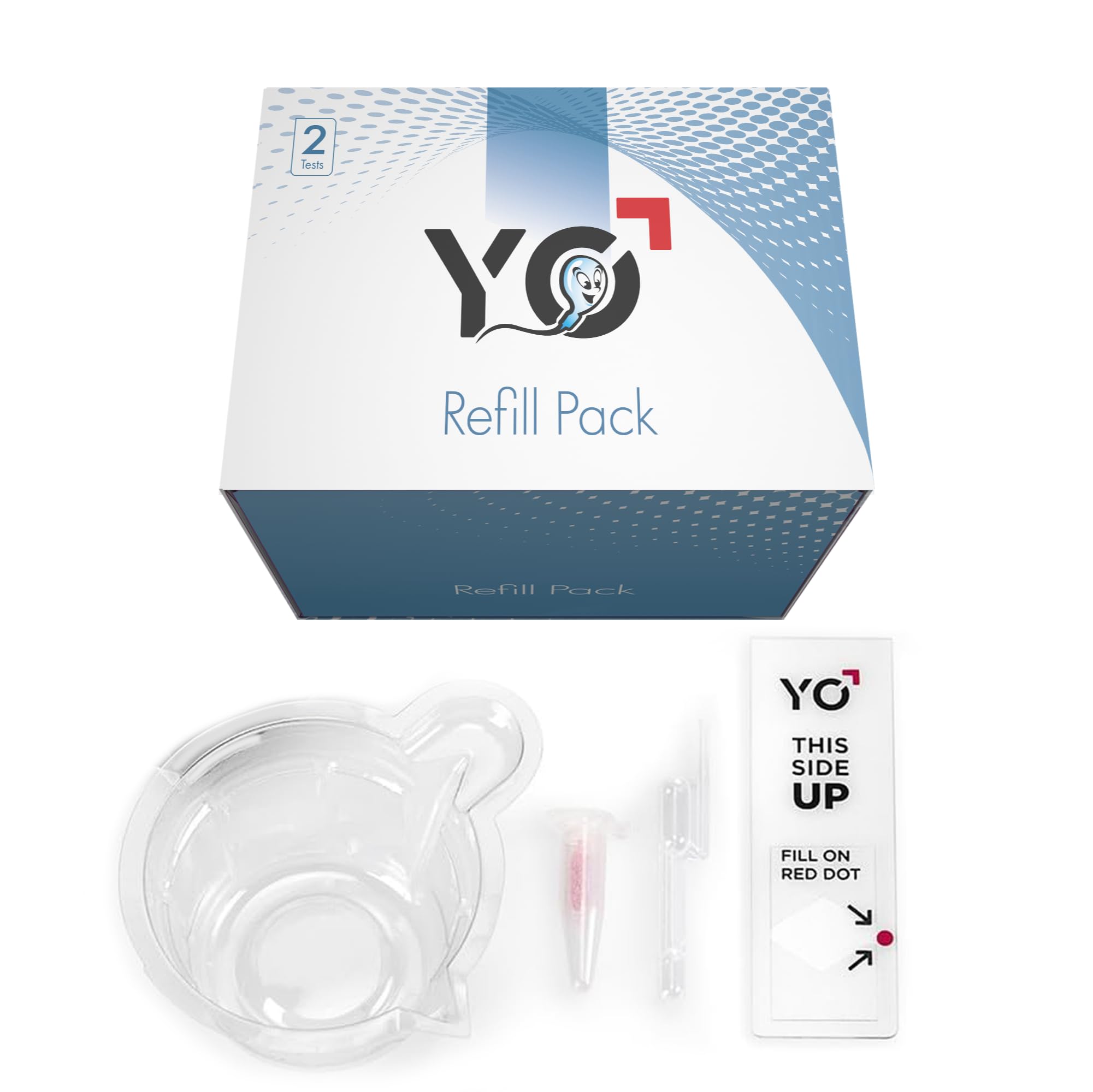 Refill Kit | 2 Additional Tests for YO Home Sperm Test | Motile Semen Analysis | YO Testing Device NOT Included - Refill Pack Only | Choose: 4 Pack, 2 Pack