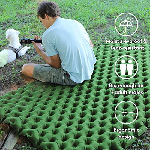 WOLF WALKER Double Sleeping Pad for Camping, Inflatable Camping