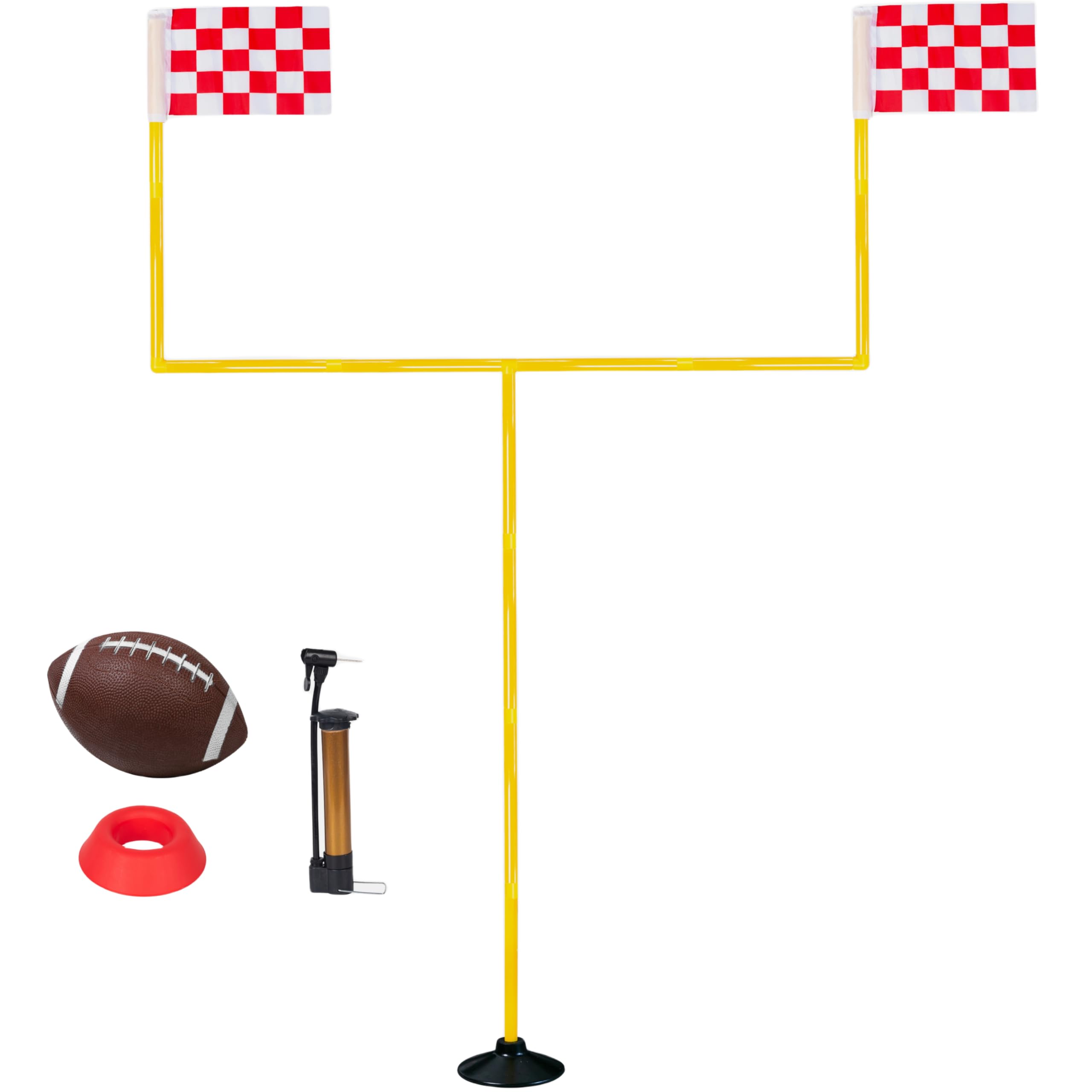 Nbguigdstr Football Field Goal Post-6 ft x 4 ft Portable with Kicker Stand,Football and Pump-Backyard Kicking Field Goal Post for Kids/Youth/Adults-(2ft-6ft in Height)