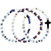 ColisPar 3 Pack Charlie Kirk Freedom Bracelets Wristband Beaded Memorial Band Charm, Charlie Kirk Merch Merchandise, American True Hero I Am We Are All Charlie Kirk Now In Memory Of Charlie