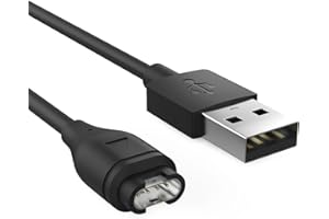 MoKo Charger Compatible with Garmin Fenix 7/7S/7X/6/6S/6X Pro/5/5S/5X Plus/Vivoactive 3/4/4S/Forerunner 45/245/745/945/Venu 2S/2 Plus/Instinct/EPIX Gen 2, USB Data Sync Charging Cable - Black