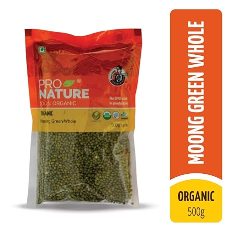 Pro Nature 100% Organic Moong Green Whole, 500g