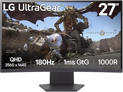 LG UltraGear 27GS60QC 27 inch Curved Gaming Monitor 1440p 180Hz 1ms
