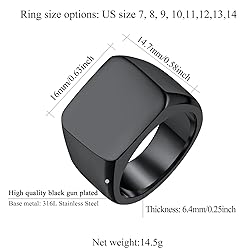 FindChic Customized Engraved Signet Rings Square