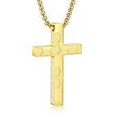 Gnamy Soccer Cross Necklace for Boys Men, Cross with Bible Verse Stainless Steel Pendant Chain Christmas Birthday Game Day Christian Religious Jewelry Gifts for Son Kids Teenage Teen Stuff
