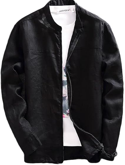 Amazon Zhongjue ジュージェン メンズ 綿麻 ジャケット 薄手 夏 ブルゾン 長袖 Uvカット アウター 日焼け対策 冷房対策 サマー ジャケット 通勤 仕事 コート ジャケット 通販
