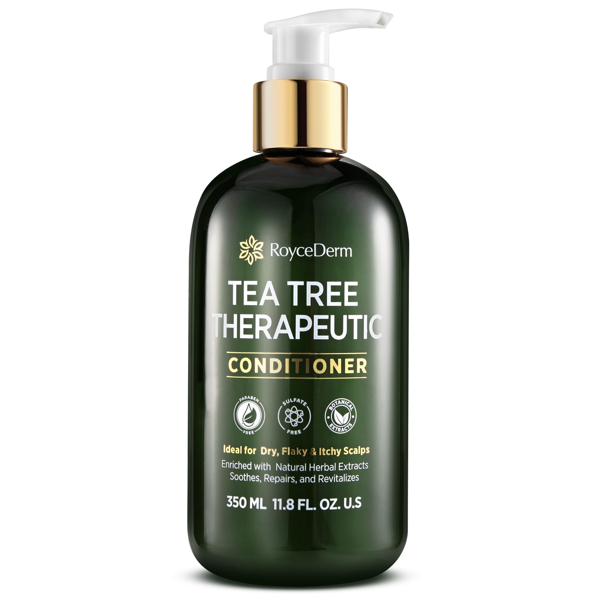 Roycederm Tea Tree Therapeutic Conditioner: Hydrating Conditioner for Itchy, Flaky Scalp - Soothing Botanical Formula with Tea Tree, Aloe, Camellia Seed Oil, Paraben & Sulfate Free