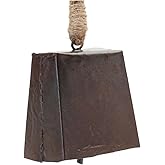 Melrose Iron and Jute Christmas Bell Ornament, 8.5-inch Height, Holiday Season Decoration